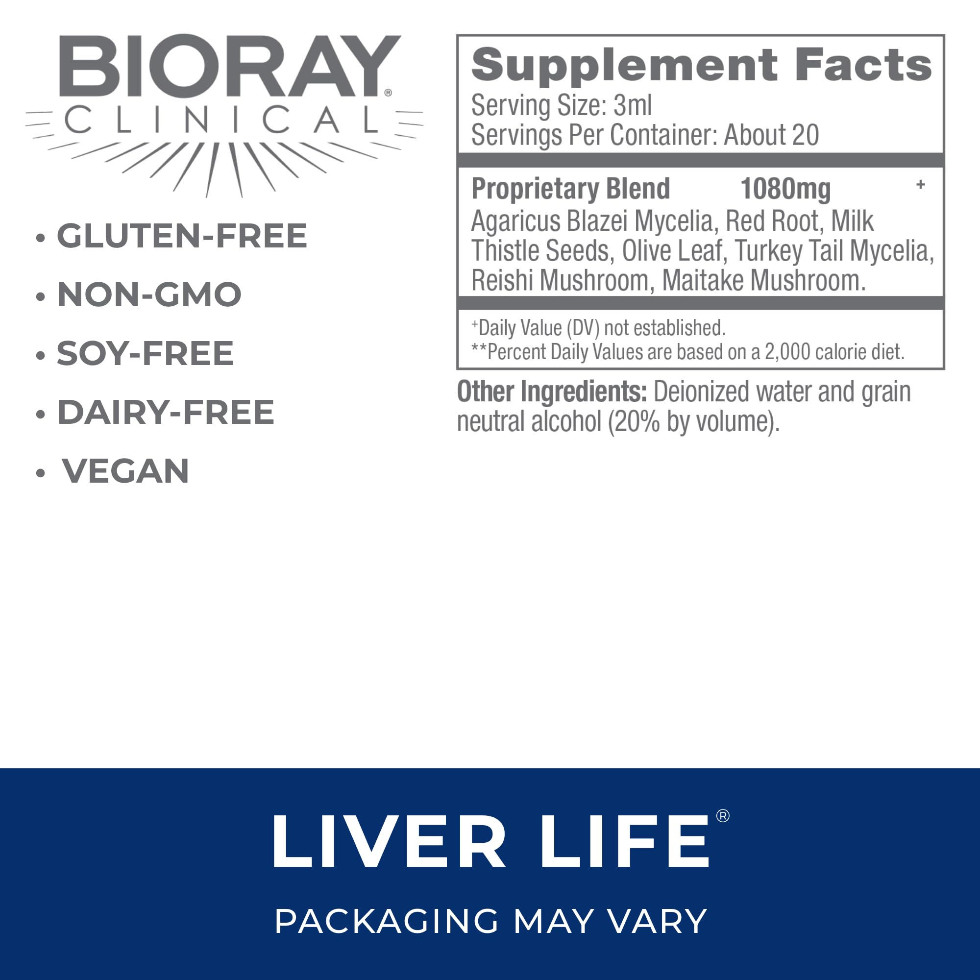 Foto 3 pulgar | Suplemento Bioray Clinical Liver Life Fortalece El Hígado 60 Ml - Venta Internacional.