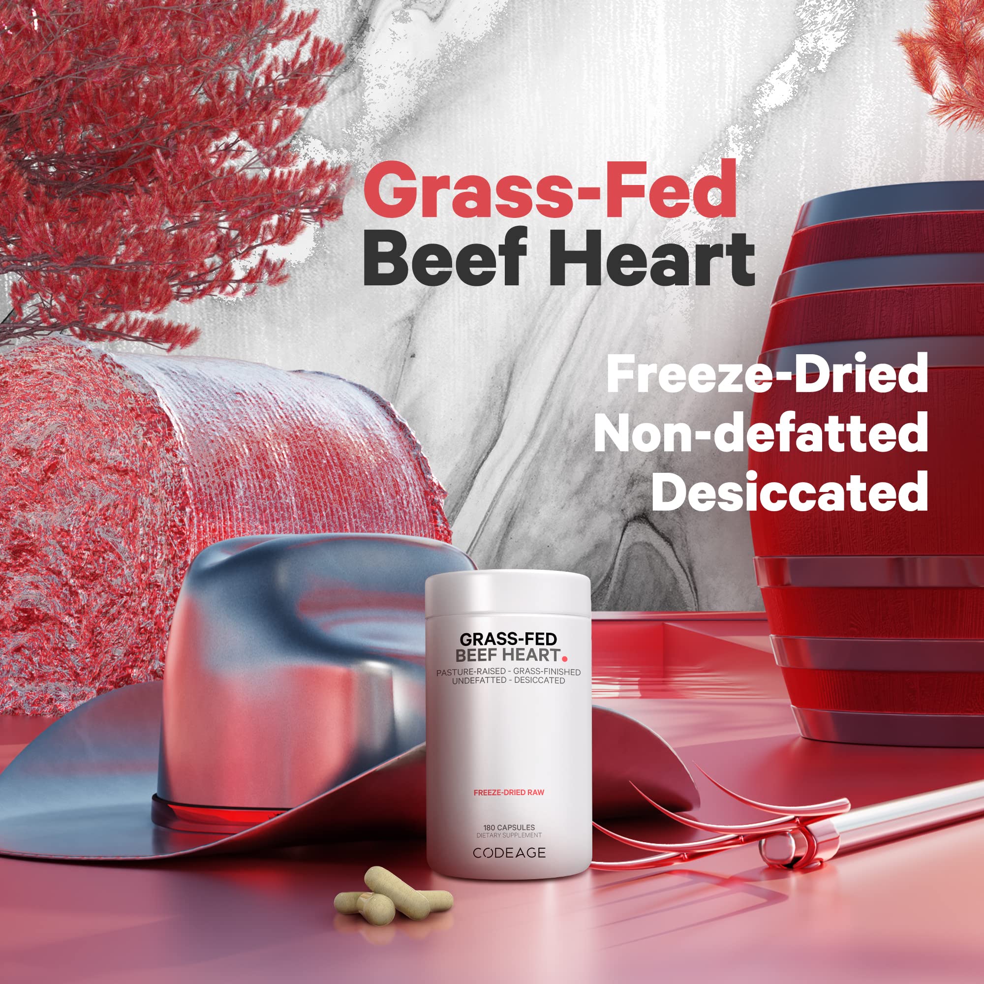 Foto 4 pulgar | Suplemento Codeage Grass Fed Beef Heart 180 Cápsulas - Venta Internacional.