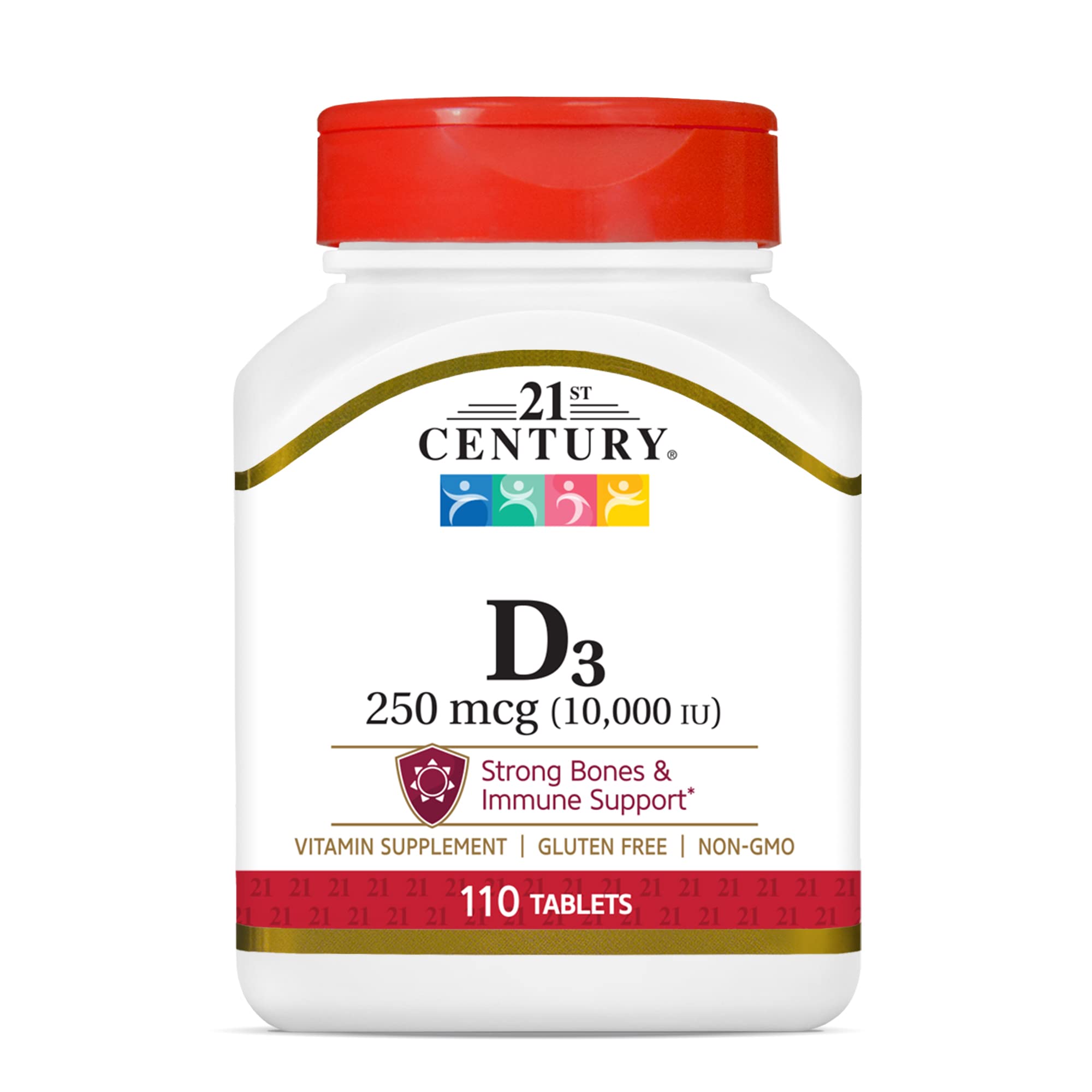 Suplemento 21st Century D3, 10 000 Ui, Tabletas, 110 Unidades - Venta Internacional.