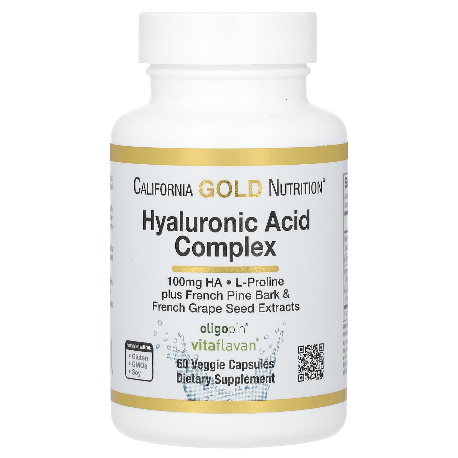 Foto 1 | Suplemento De Ácido Hialurónico De California Gold Nutrition 60 Cápsulas - Venta Internacional.