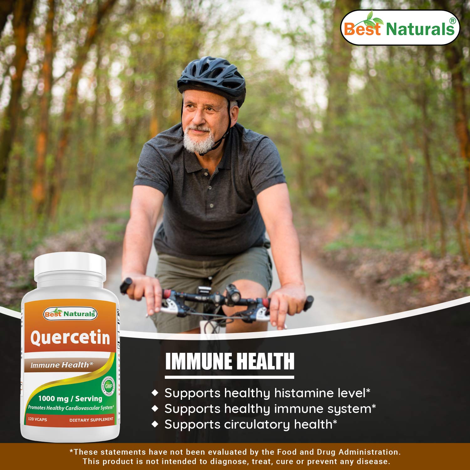 Foto 5 pulgar | Suplemento Best Naturals Quercetina 1000 Mg 120 Cápsulas Vegetarianas - Venta Internacional.