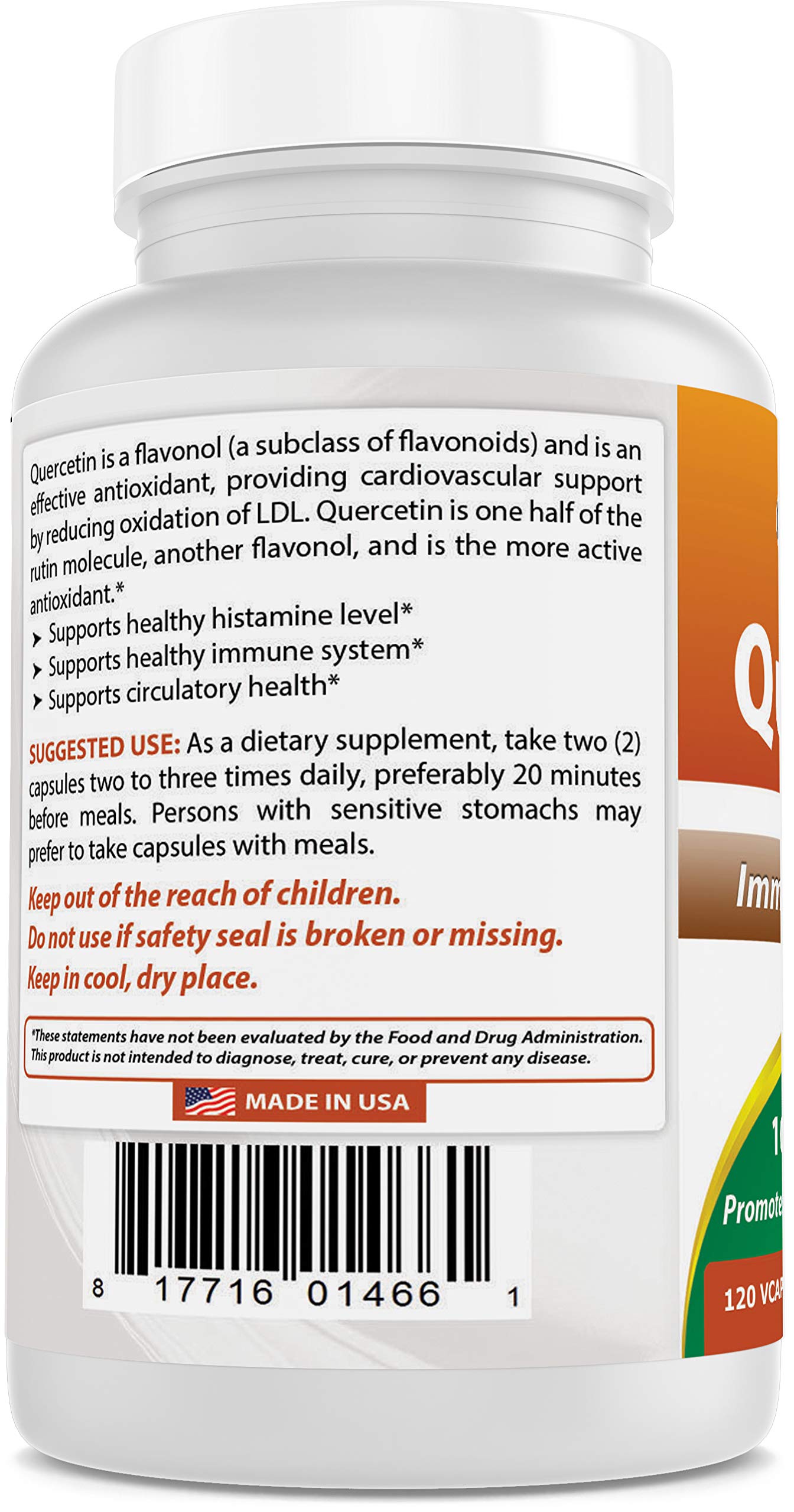 Foto 6 | Suplemento Best Naturals Quercetina 1000 Mg 120 Cápsulas Vegetarianas - Venta Internacional.