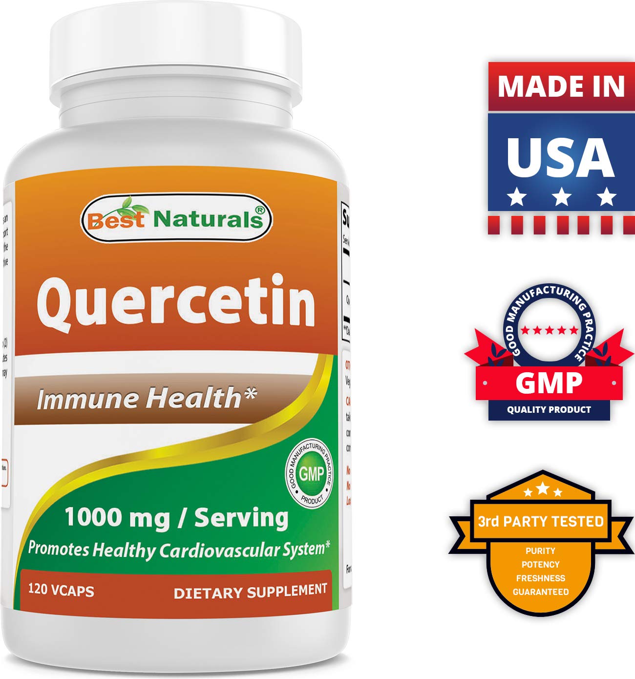 Foto 8 pulgar | Suplemento Best Naturals Quercetina 1000 Mg 120 Cápsulas Vegetarianas - Venta Internacional.