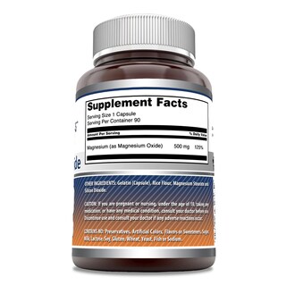 Foto 3 | Suplemento Amazing Formulas De Óxido De Magnesio 500 Mg 90 Cápsulas - Venta Internacional.
