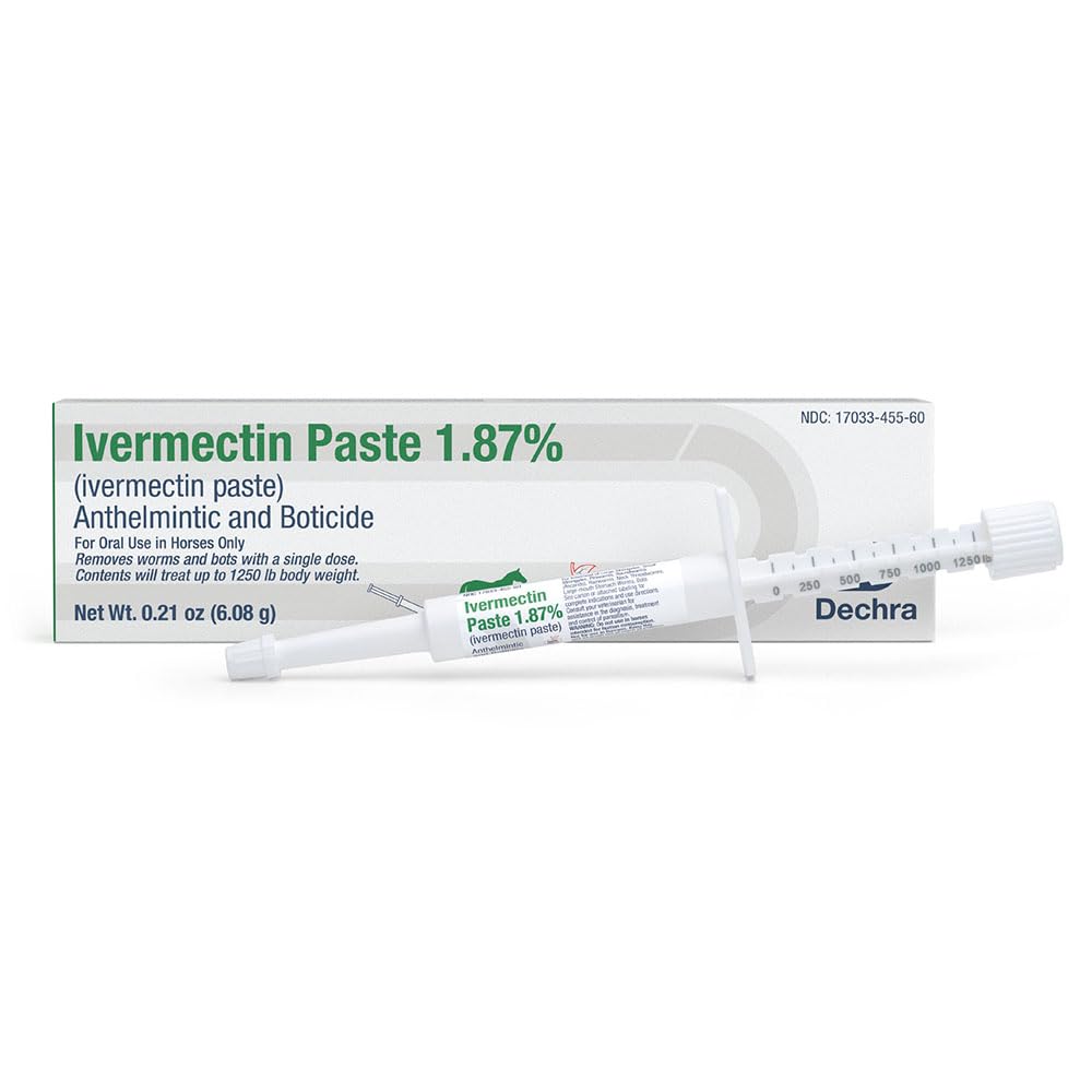 Pasta Desparasitante Para Caballos Pasta De Ivermectina Dechra 1,87% - Venta Internacional.