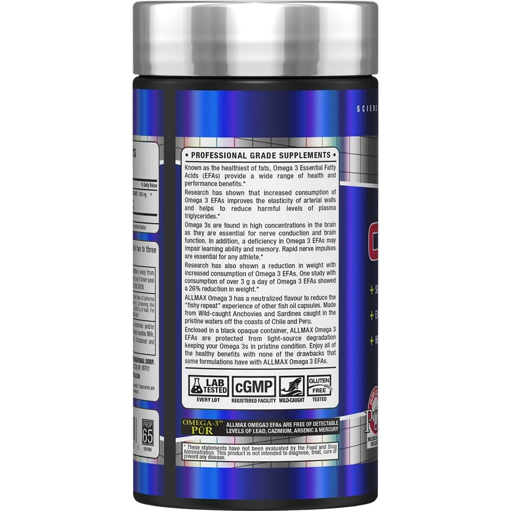 Foto 3 pulgar | Suplemento De Aceite De Pescado Ultrapuro Con Omega 3 De Allmax Nutrition, 180 Unidades - Venta Internacional.