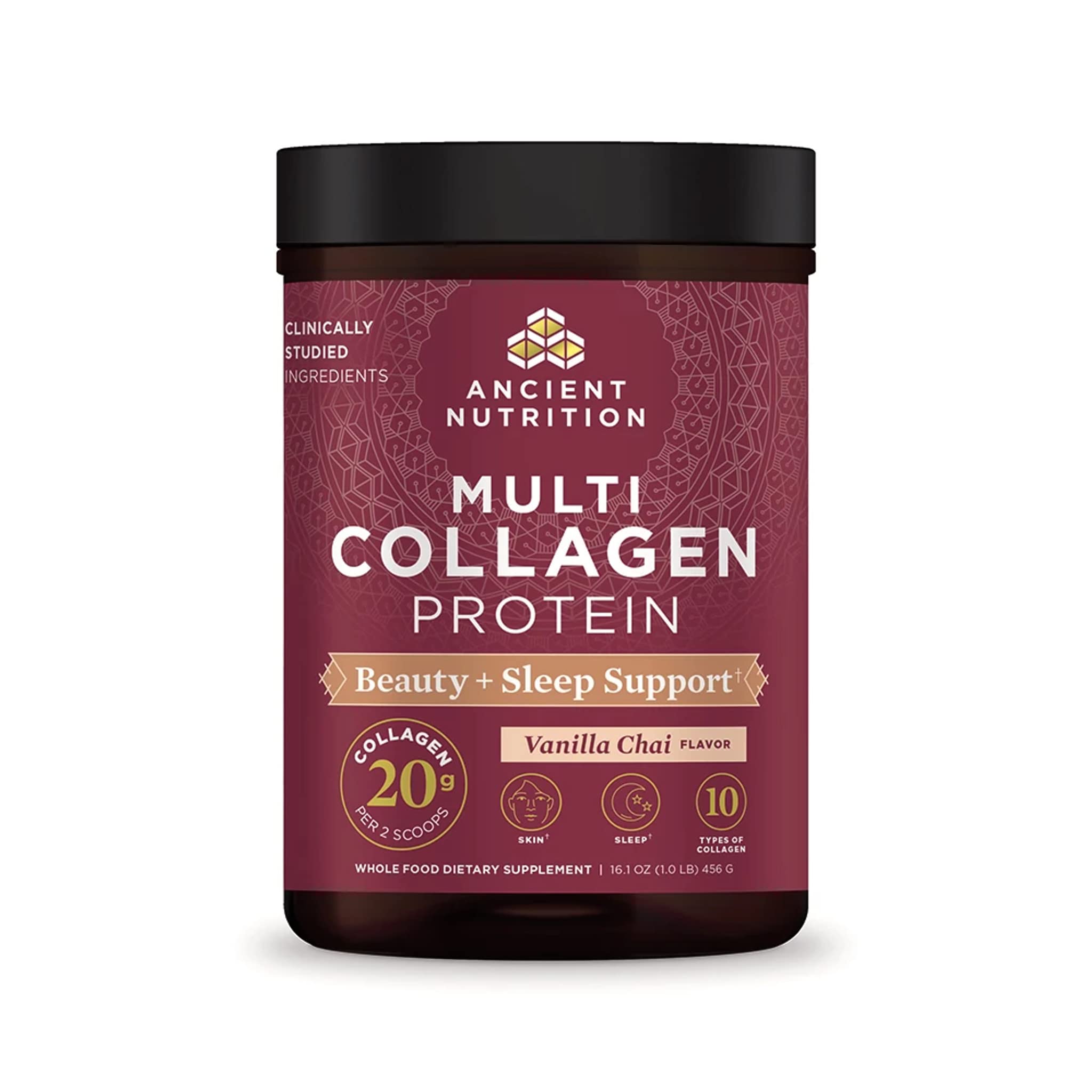 Foto 2 pulgar | Proteína De Colágeno En Polvo Ancient Nutrition Beauty + Sleep 475 Ml - Venta Internacional.