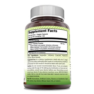 Foto 2 | Suplemento Amazing India Triphala Fruit 750 Mg 120 Cápsulas - Venta Internacional.