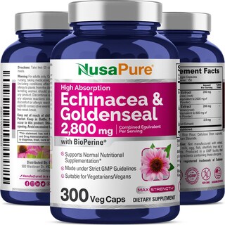 Foto 5 | Suplemento Nusapure Echinacea Goldenseal 2.800 Mg 300 Cápsulas - Venta Internacional.
