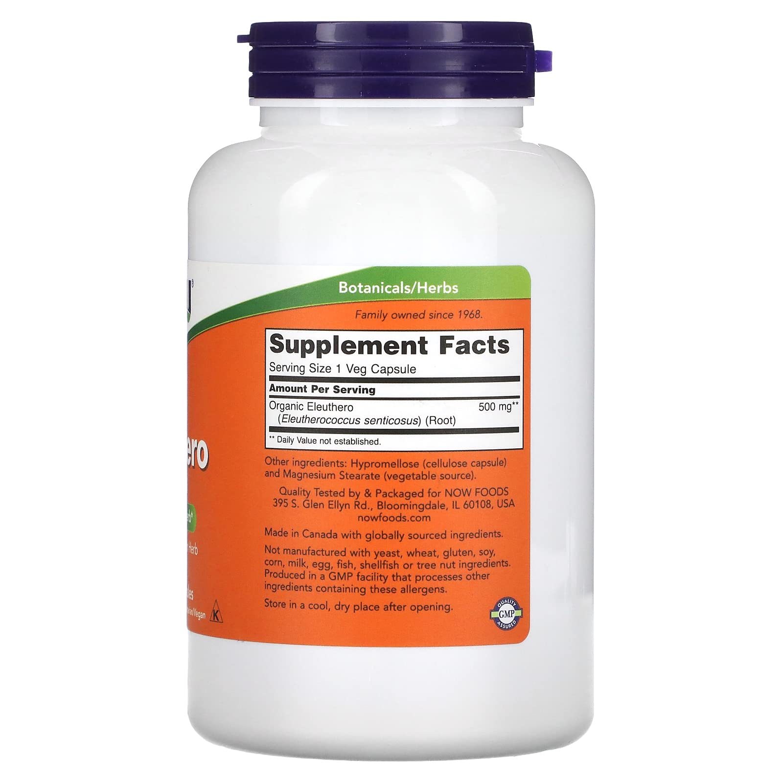Foto 3 pulgar | Suplemento Now Foods Eleuthero 500 Mg 250 Cápsulas - Venta Internacional.