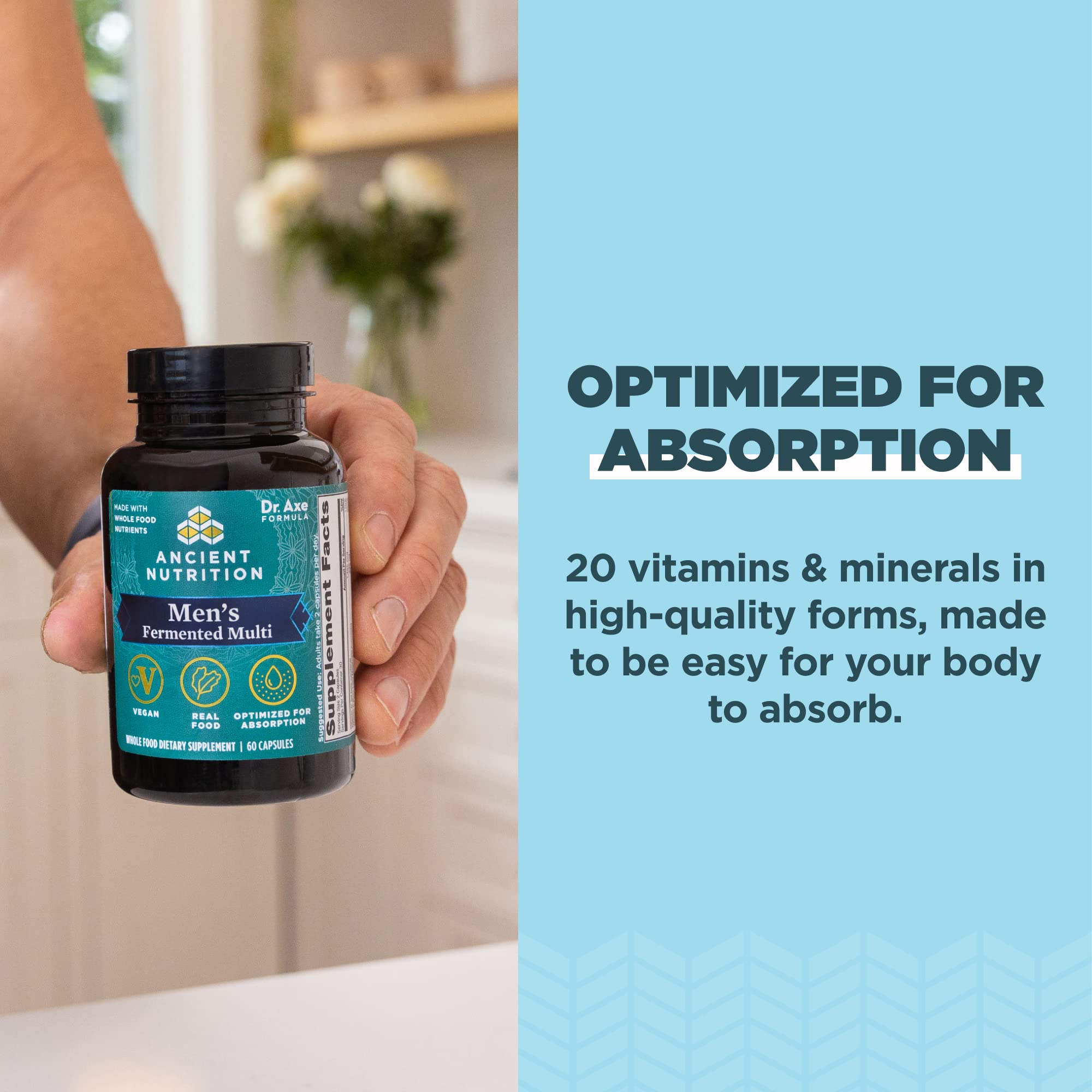 Foto 4 | Suplemento Multivitamínico Ancient Nutrition Para Hombres, 60 Unidades - Venta Internacional.