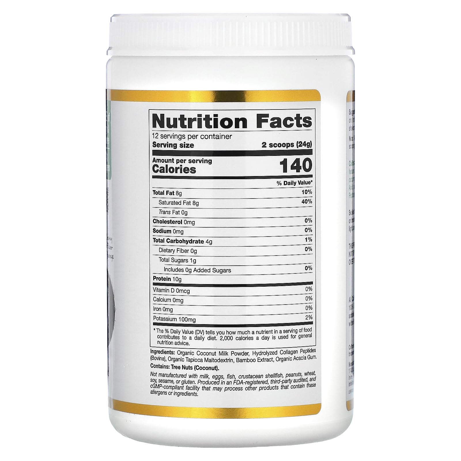 Foto 2 | Crema De Colágeno Y Coco California Gold Nutrition 288 G - Venta Internacional.