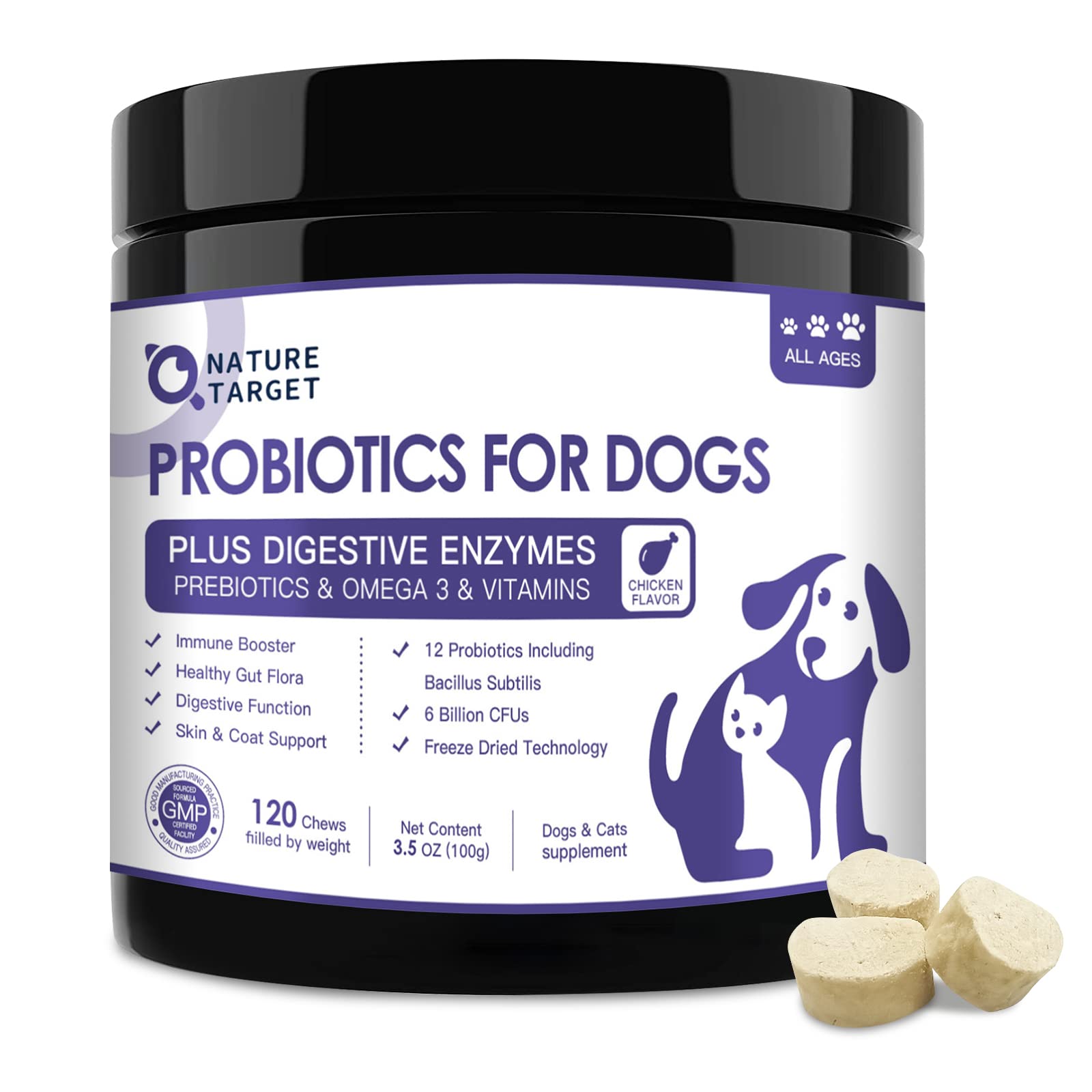 Foto 1 | Probióticos Para Perros Nature Target: 6 Mil Millones De Cfu Con Omega 3 - Venta Internacional.