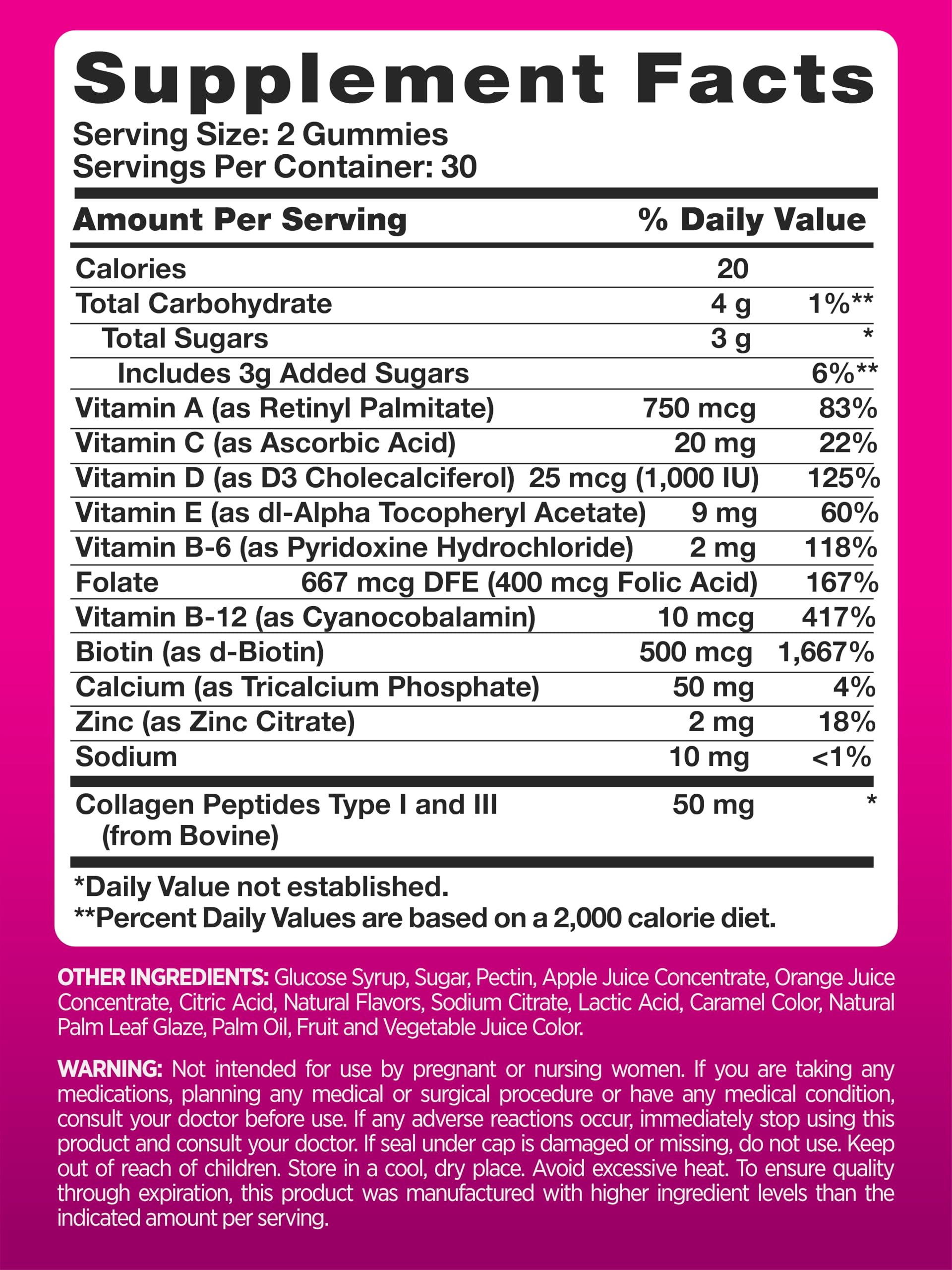Foto 3 pulgar | Gomitas Multivitamínicas Pink Para Mujeres Con Colágeno Y Biotina - Venta Internacional.