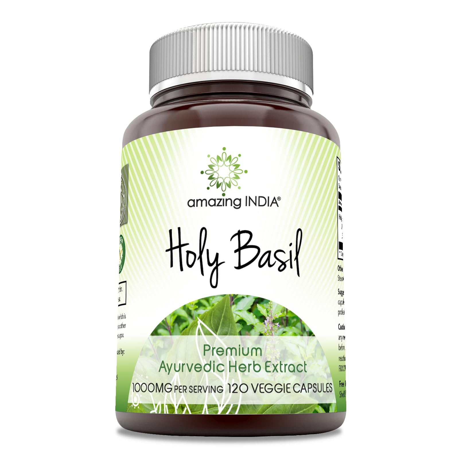 Foto 2 pulgar | Suplemento Amazing India Holy Basil Extract 500 Mg 120 Cápsulas - Venta Internacional.