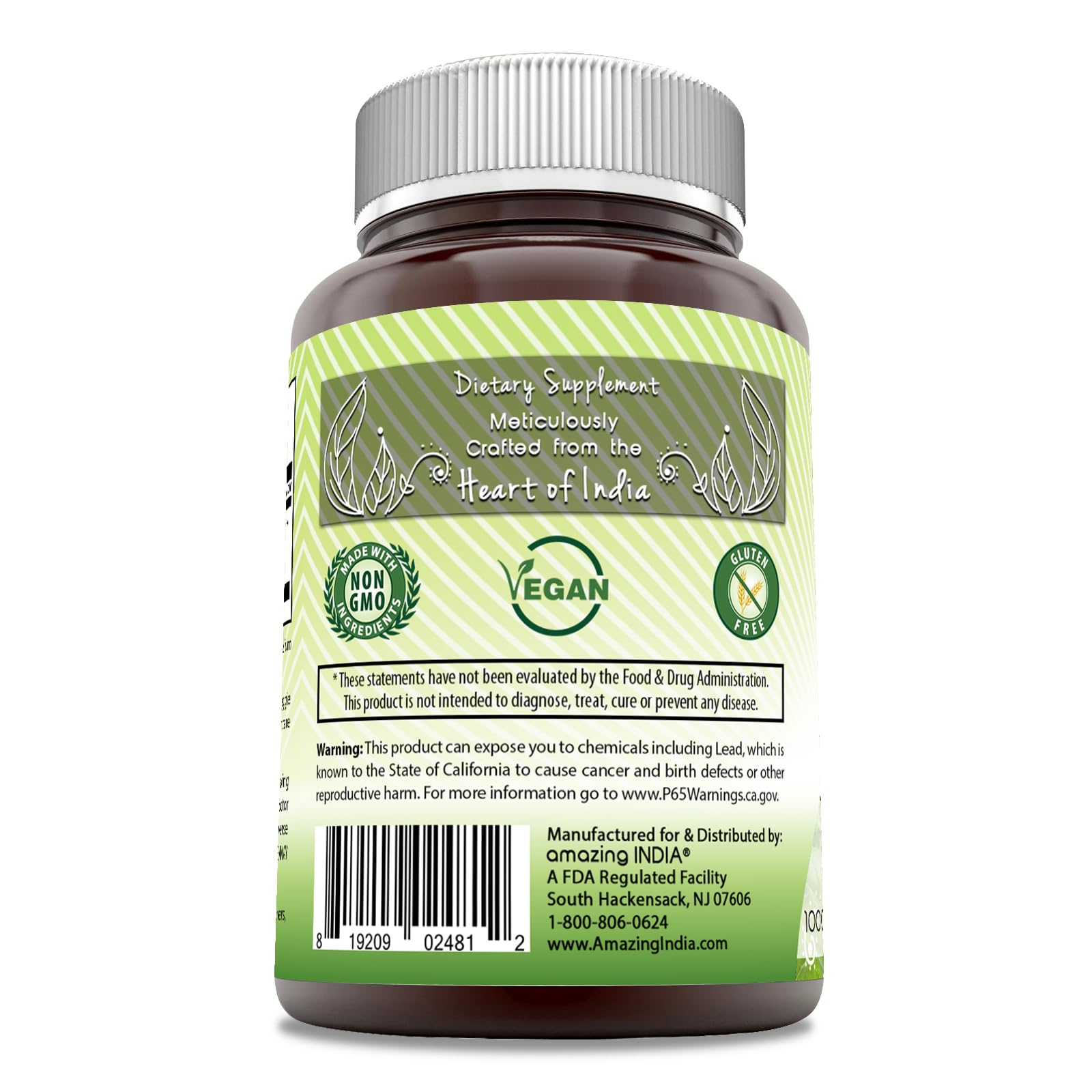 Foto 4 pulgar | Suplemento Amazing India Holy Basil Extract 500 Mg 120 Cápsulas - Venta Internacional.