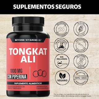 Foto 2 | Suplemento Alimenticio Tongkat Ali 1000 Mg Con Extracto De Piperina Al 95% Beyond Vitamins 60 Cápsulas