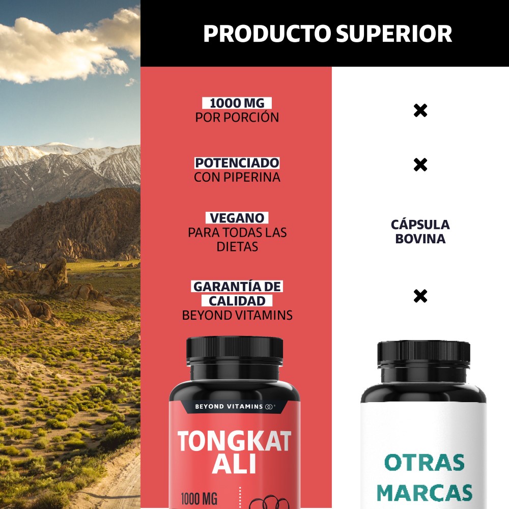 Foto 4 pulgar | Suplemento Alimenticio Tongkat Ali 1000 Mg Con Extracto De Piperina Al 95% Beyond Vitamins 60 Cápsulas