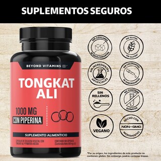 Foto 2 | Suplemento Alimenticio Tongkat Ali 1000 Mg Con Extracto De Piperina Al 95% Beyond Vitamins 180 Cápsulas