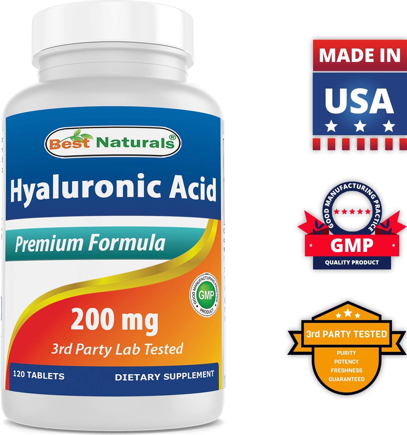 Foto 7 pulgar | Suplemento De Ácido Hialurónico Best Naturals 200 Mg 120 Comprimidos - Venta Internacional.