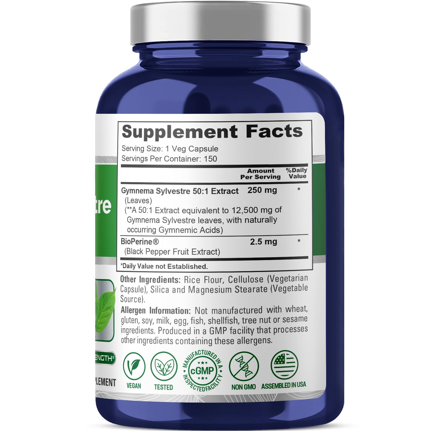 Foto 3 pulgar | Suplemento Nusapure Gymnema Sylvestre 12500 Mg 150 Cápsulas Veganas - Venta Internacional.