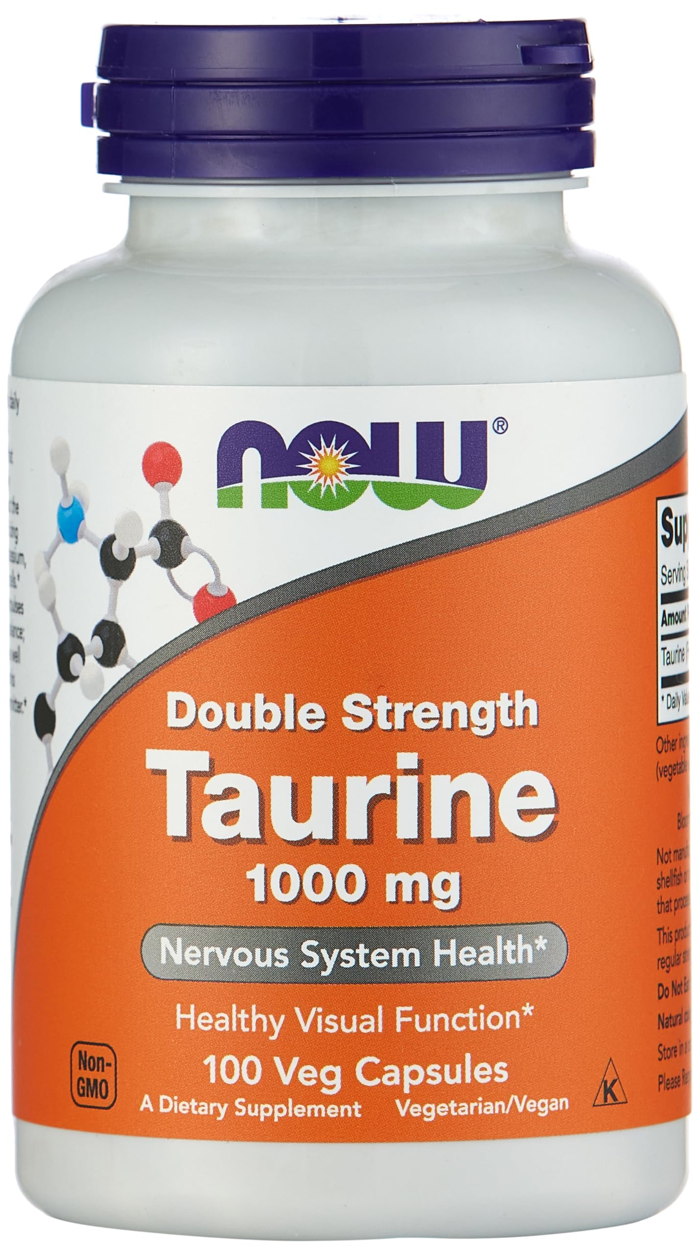 Foto 2 pulgar | Suplemento Now Foods Con Doble Concentración De Taurina, 1000 Mg, 100 Cápsulas - Venta Internacional.
