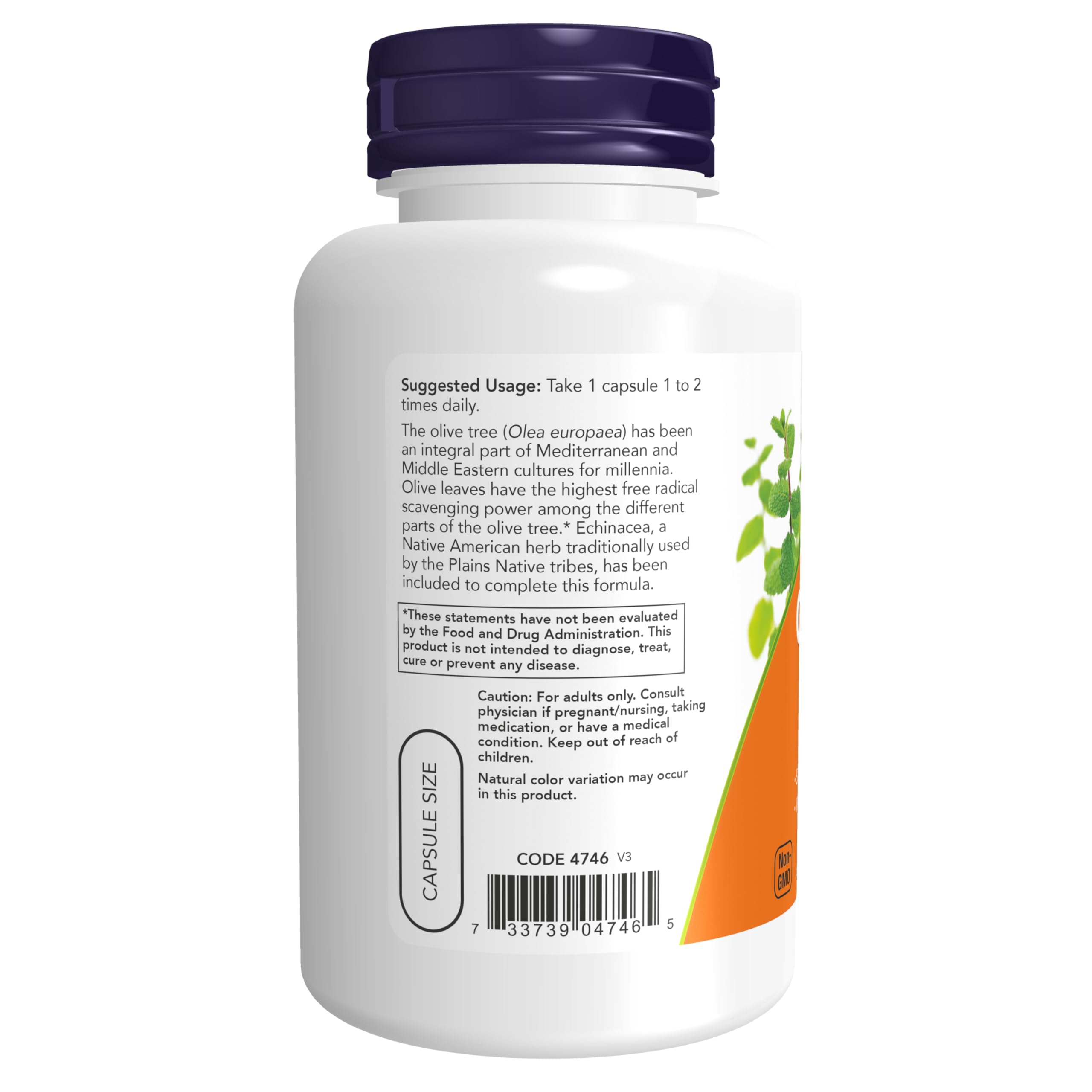 Foto 4 pulgar | Suplementos Now Foods Extracto De Hoja De Olivo Con Equinácea 100 Cápsulas - Venta Internacional.