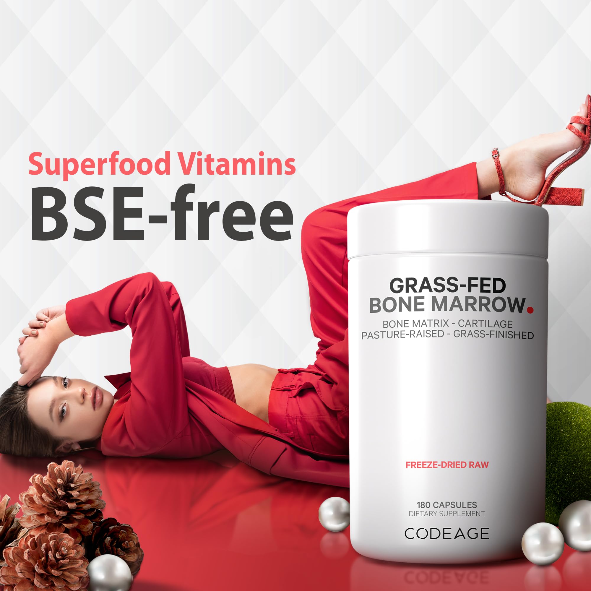Foto 5 pulgar | Suplemento Codeage Grass Fed Bone Marrow 3000 Mg 180 Cápsulas - Venta Internacional.