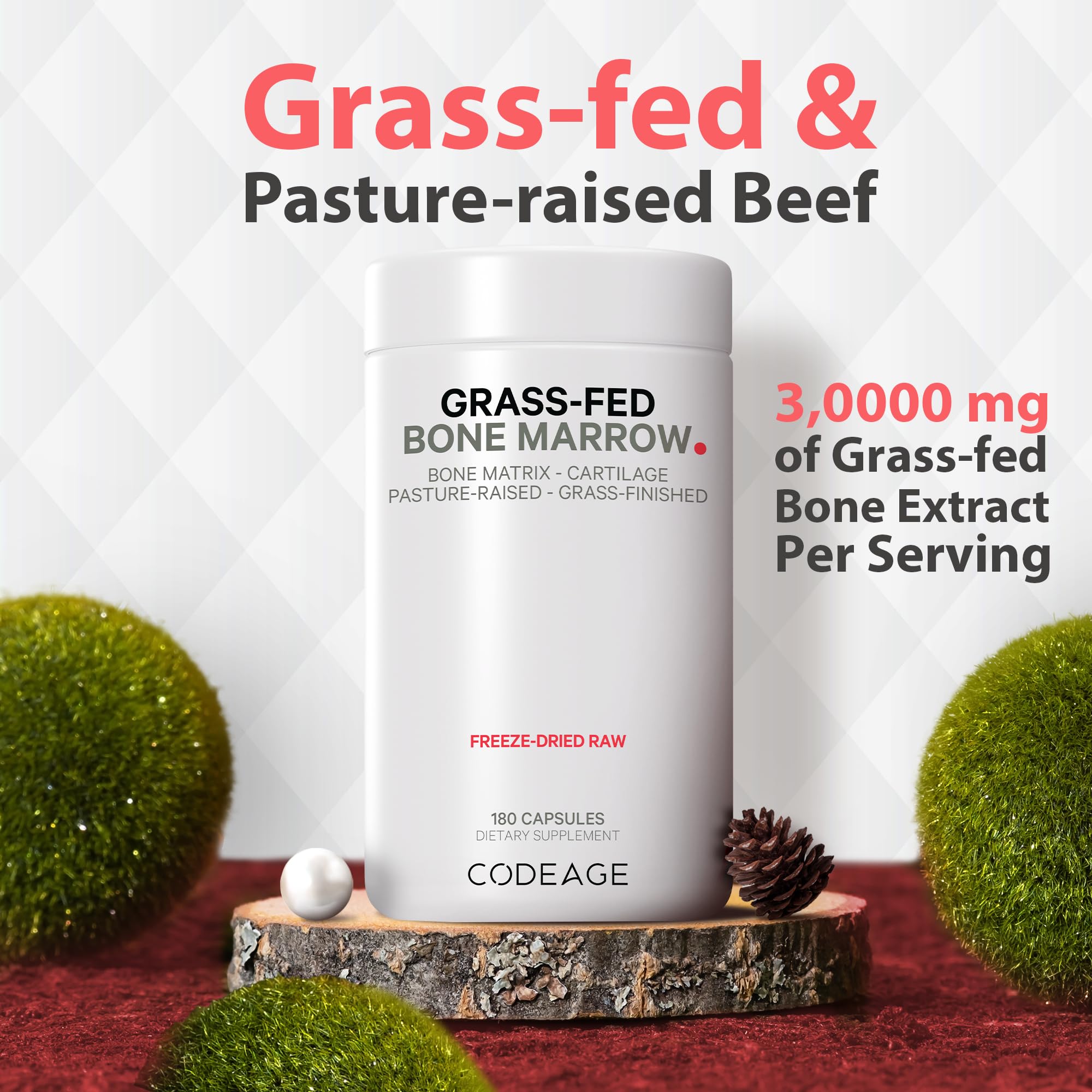 Foto 7 pulgar | Suplemento Codeage Grass Fed Bone Marrow 3000 Mg 180 Cápsulas - Venta Internacional.