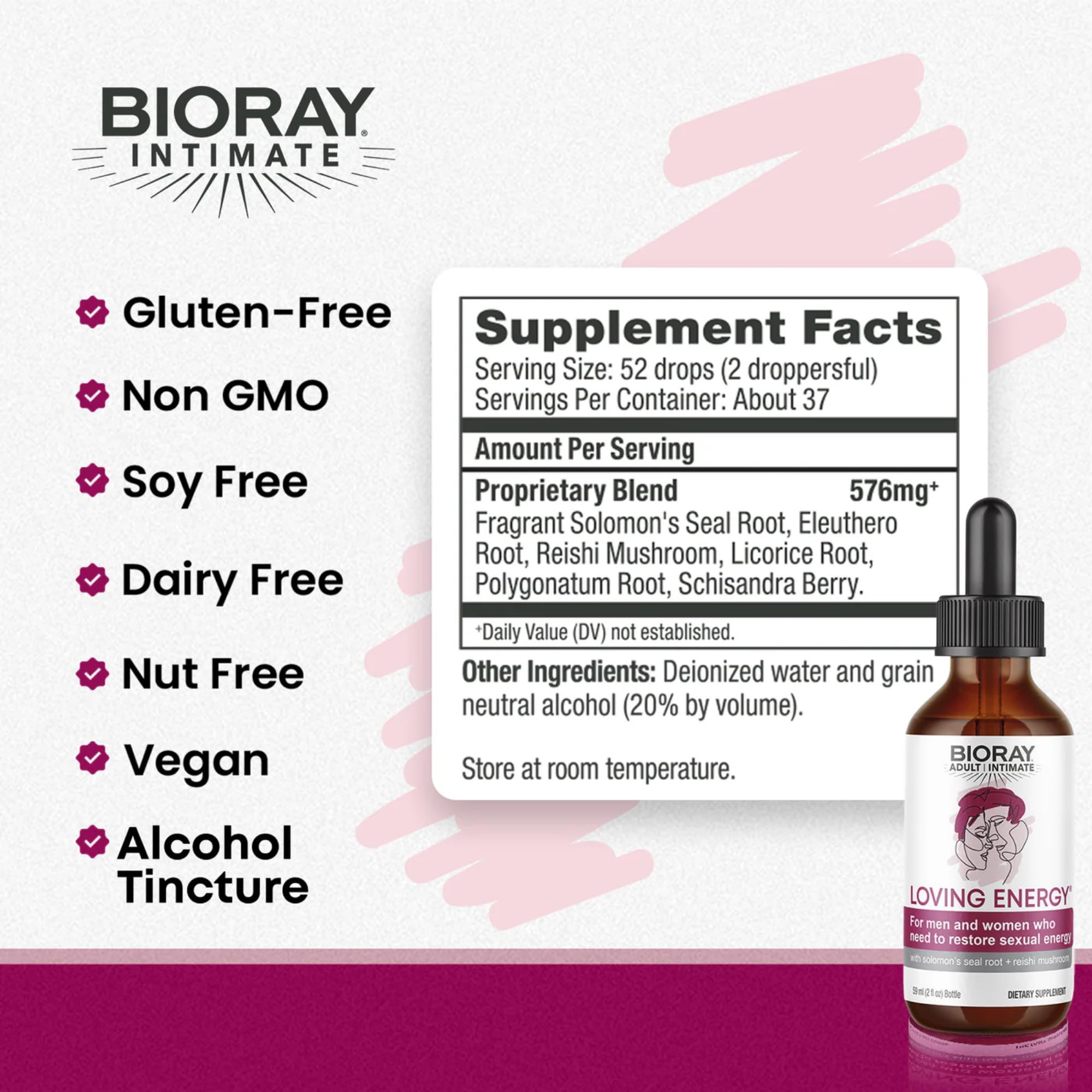 Foto 3 pulgar | Suplemento Bioray Intimate Loving Energy 60 Ml Con Champiñones - Venta Internacional.