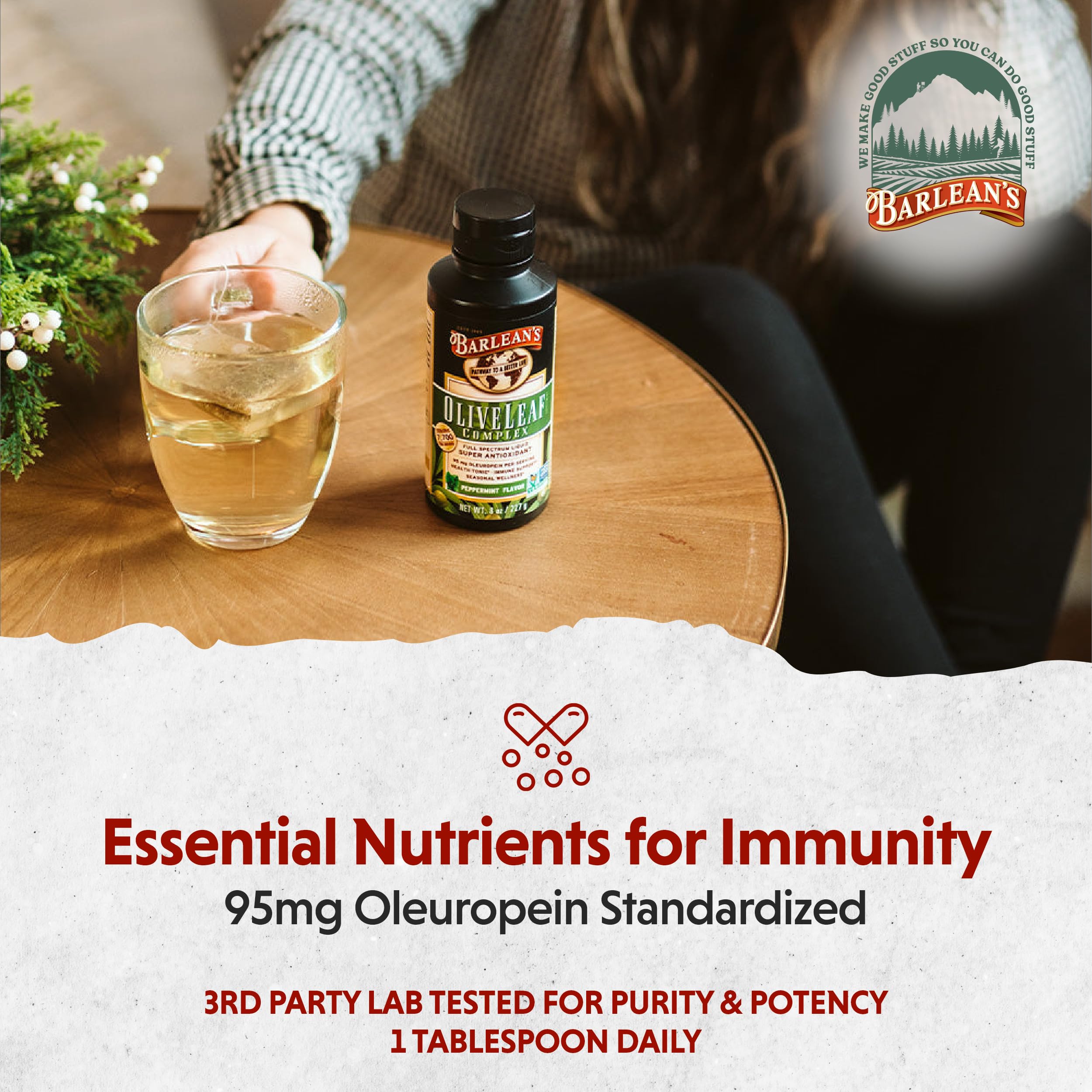 Foto 6 pulgar | Suplemento Barlean's Peppermint Olive Leaf Complex 473 Ml - Venta Internacional.