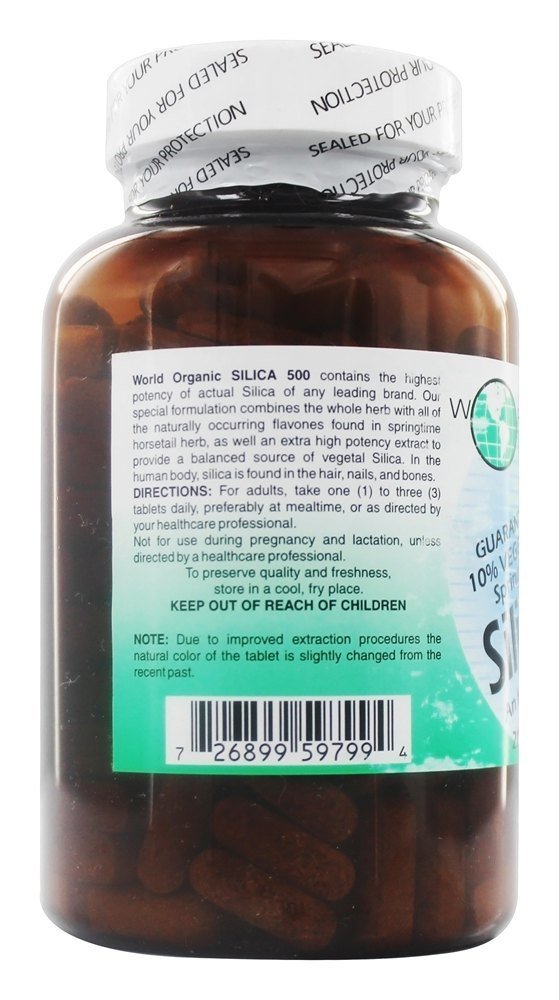 Foto 5 pulgar | Suplemento World Organics Silica, Tabletas De 500 Mg, 200 - Venta Internacional.