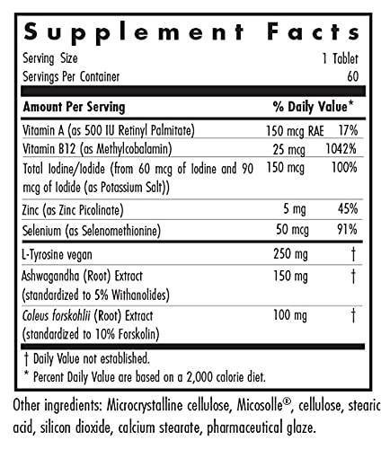 Foto 3 pulgar | Suplemento Allergy Research Group Thyroid Nutrition 60 Comprimidos - Venta Internacional.