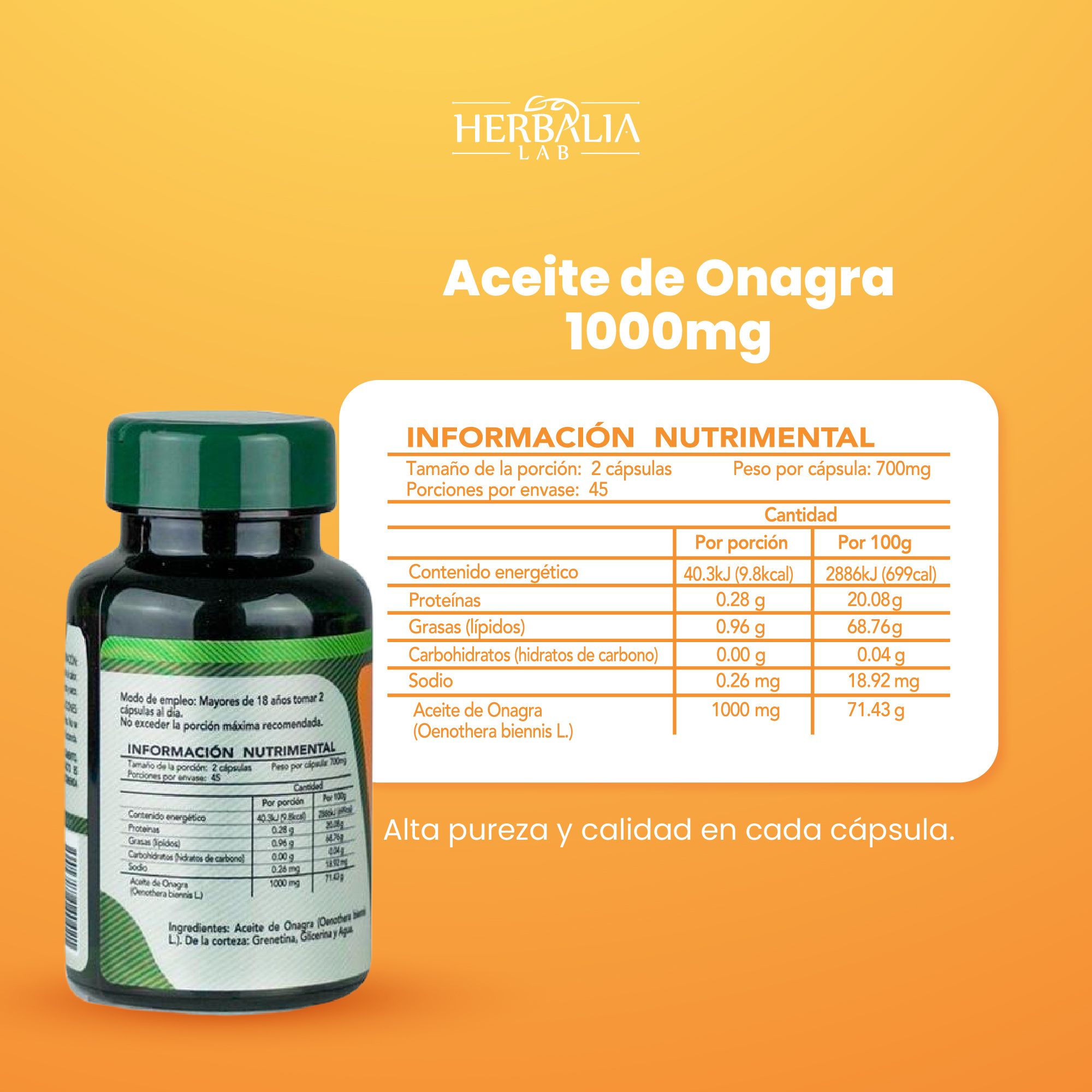 Foto 4 | Herbalia Lab Aceite De Onagra Primrose 1000 Mg