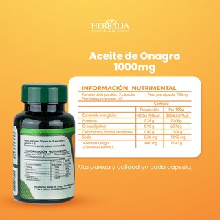 Foto 4 | Herbalia Lab Aceite De Onagra Primrose 1000 Mg
