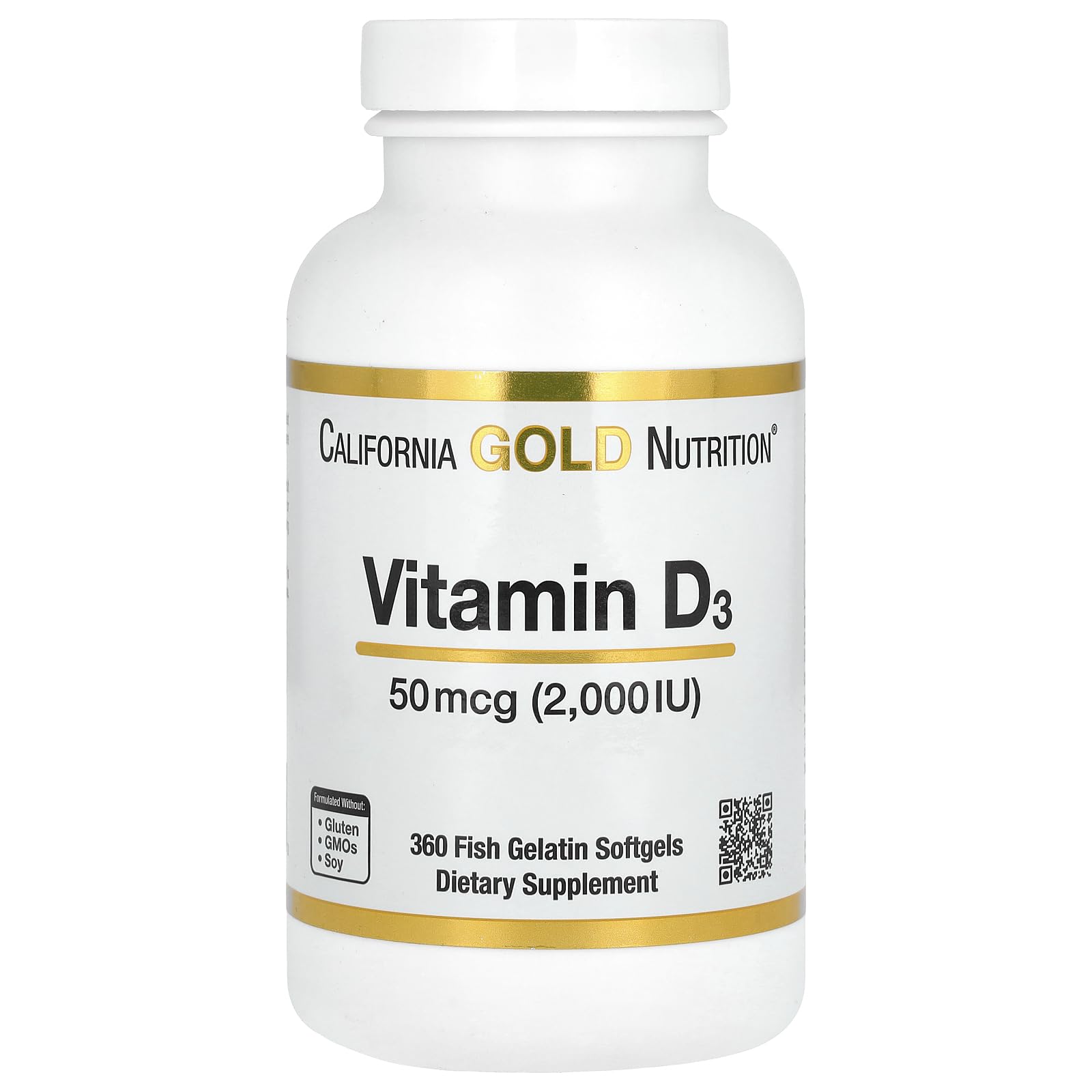 Foto 2 pulgar | Suplemento De Vitamina D3 De California Gold Nutrition, 50 Mcg, 360 Cápsulas Blandas - Venta Internacional.