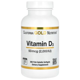 Foto 1 | Suplemento De Vitamina D3 De California Gold Nutrition, 50 Mcg, 360 Cápsulas Blandas - Venta Internacional.
