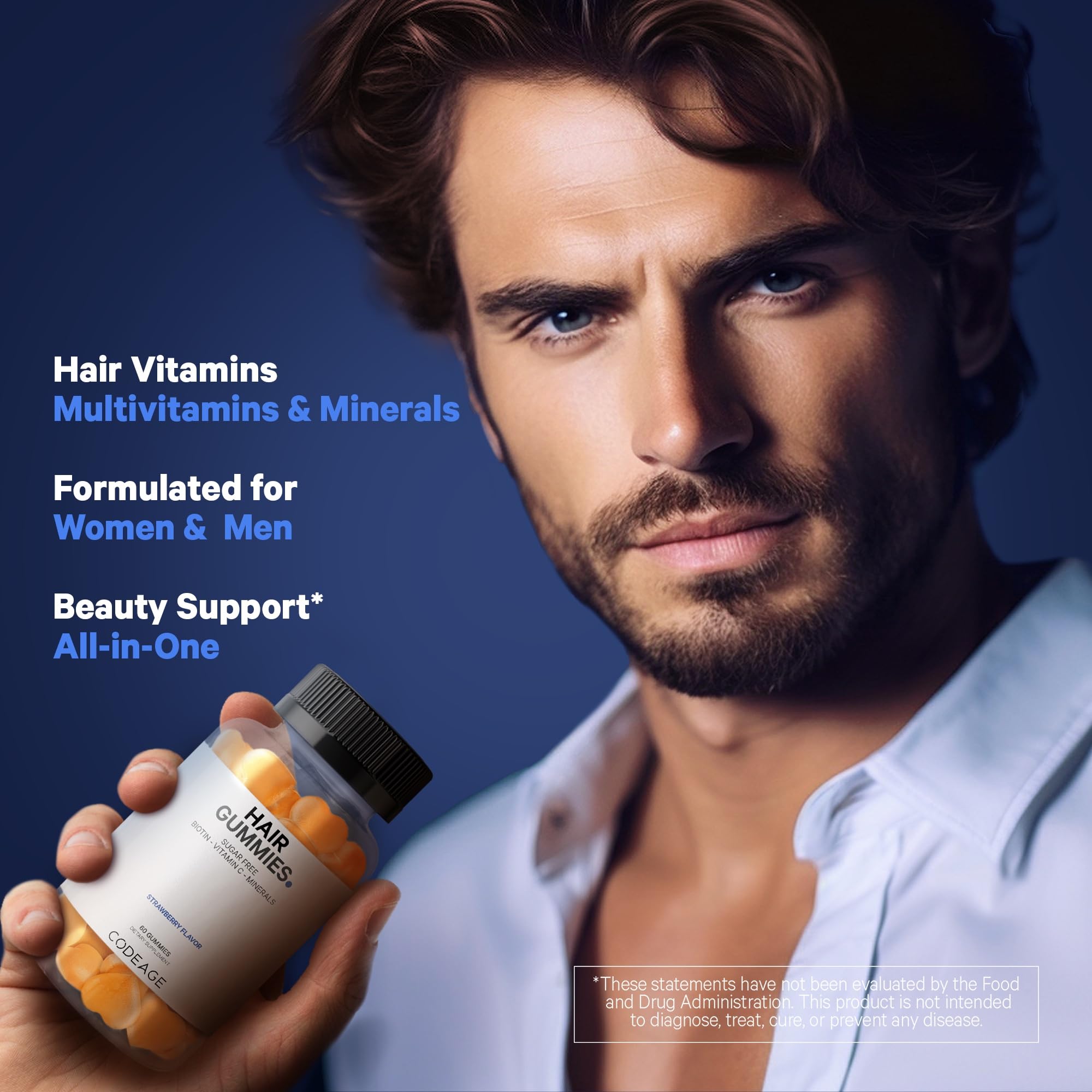 Foto 8 pulgar | Gomitas Para El Cabello Codeage Biotin 5000 Mcg Con Vitaminas A, C, D3 Y Zinc - Venta Internacional.