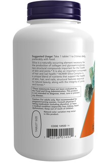 Foto 3 | Suplemento Now Foods Sílice Vegetariano de 100 Tabletas-Venta Internacional