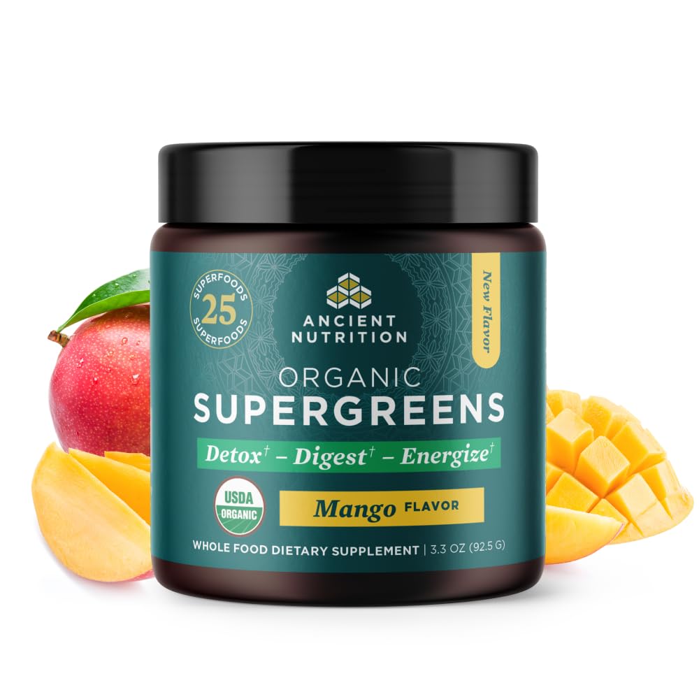 Foto 2 pulgar | Suplementos Ancient Nutrition Supergreens En Polvo, Mango, 100 G - Venta Internacional.