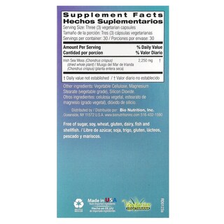 Foto 2 | Suplemento Bio Nutrition Irish Sea Moss 90 Cápsulas - Venta Internacional.