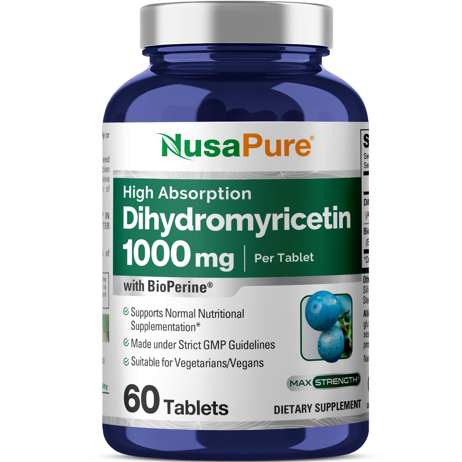 Foto 2 pulgar | Suplemento Nusapure De Dihidromiricetina (dhm) De 1,000 Mg, 60 Tabletas - Venta Internacional.
