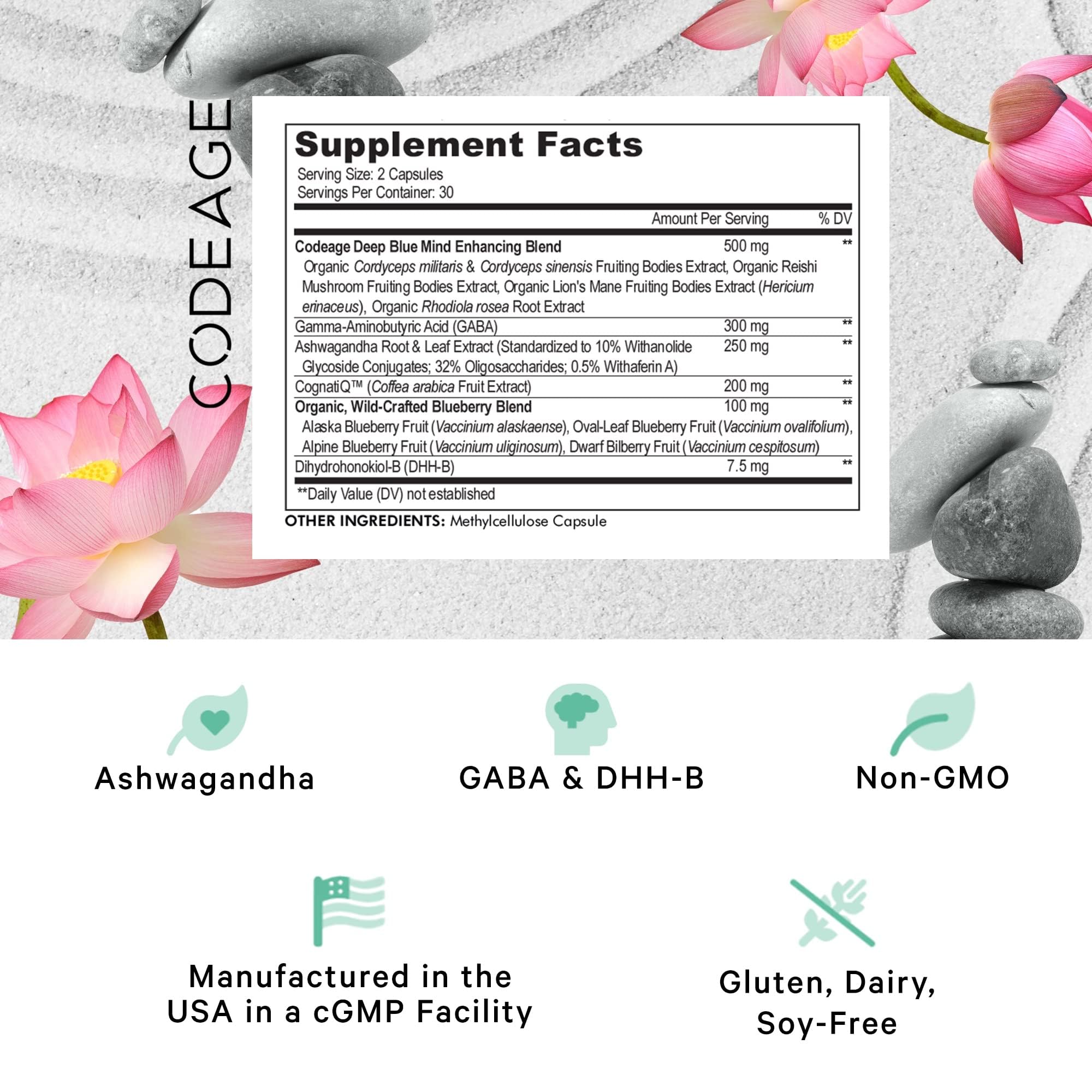 Foto 3 pulgar | Suplemento Codeage Meditate Vitamins+ Cognatiq 60 Cápsulas - Venta Internacional.