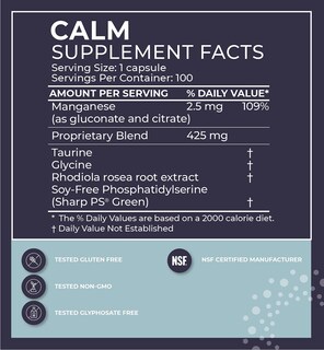 Foto 3 | Suplemento Bodybio Calm Stress Relief 60 Cápsulas - Venta Internacional