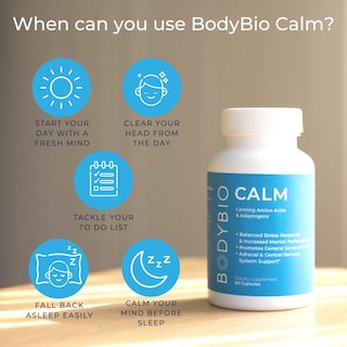 Foto 5 | Suplemento Bodybio Calm Stress Relief 60 Cápsulas - Venta Internacional