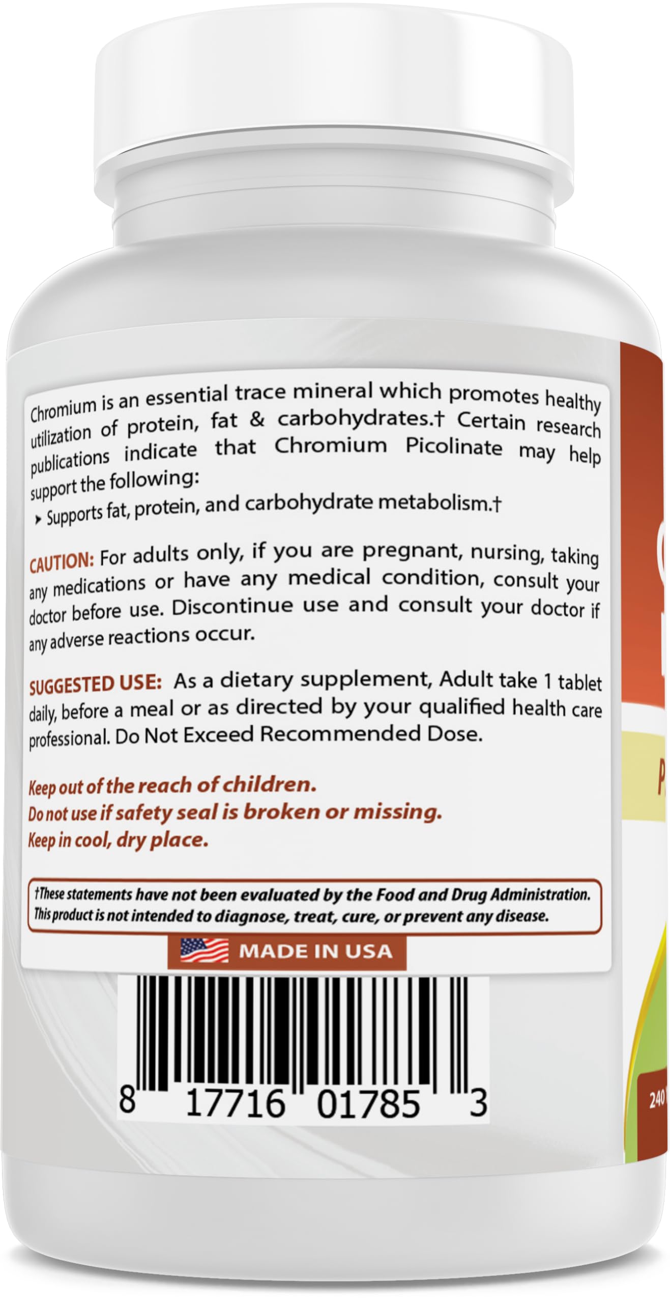 Foto 6 | Suplemento Best Naturals Picolinato de Cromo 1000 MCG 240 Tabletas - Venta Internacional