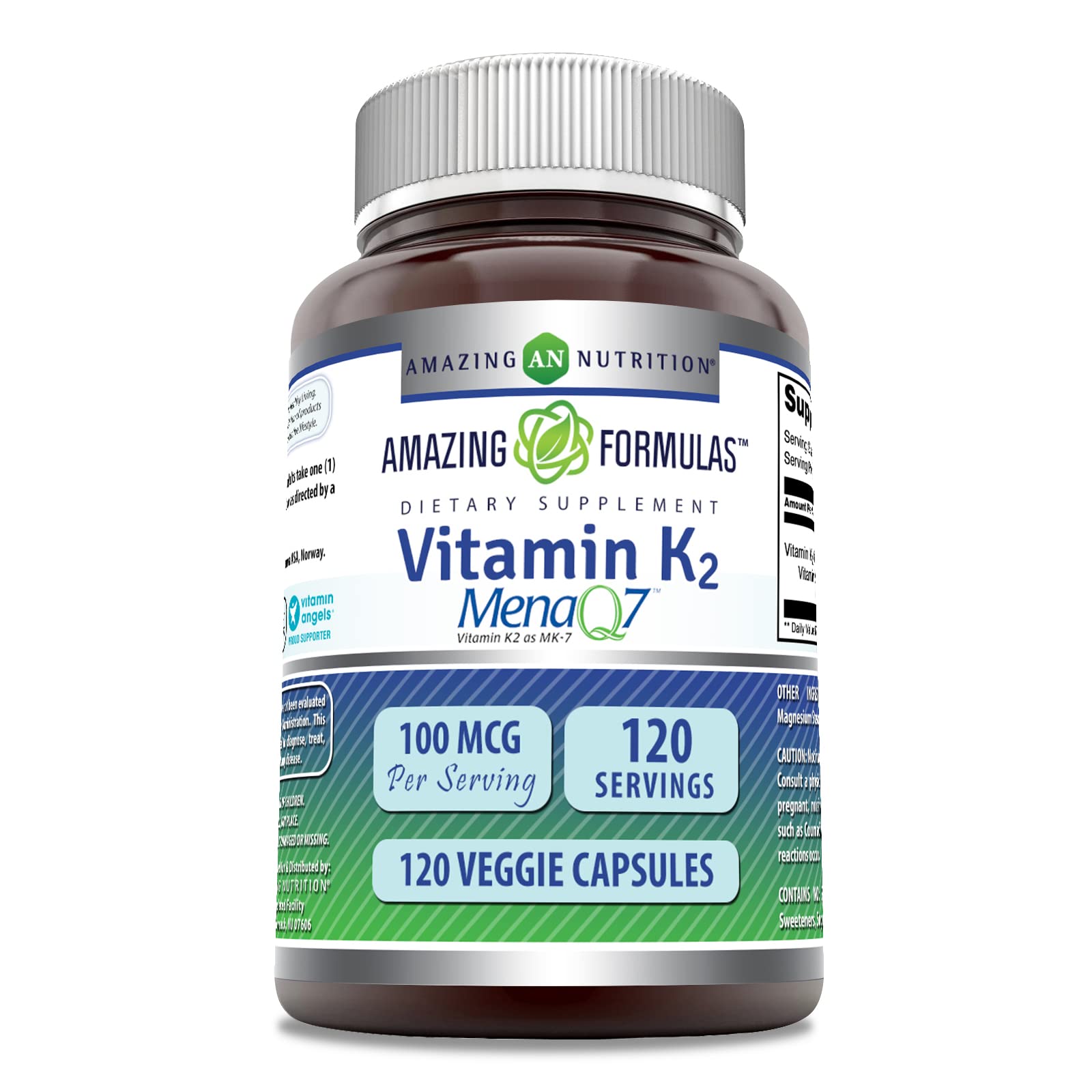 Foto 2 pulgar | Suplemento Amazing Nutrition Fórmulas de Vitamina K2 Menaq7 Mk7 100 MCG - Venta Internacional