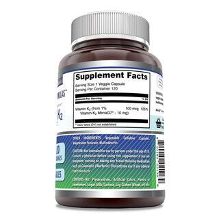Foto 3 | Suplemento Amazing Nutrition Fórmulas de Vitamina K2 Menaq7 Mk7 100 MCG - Venta Internacional