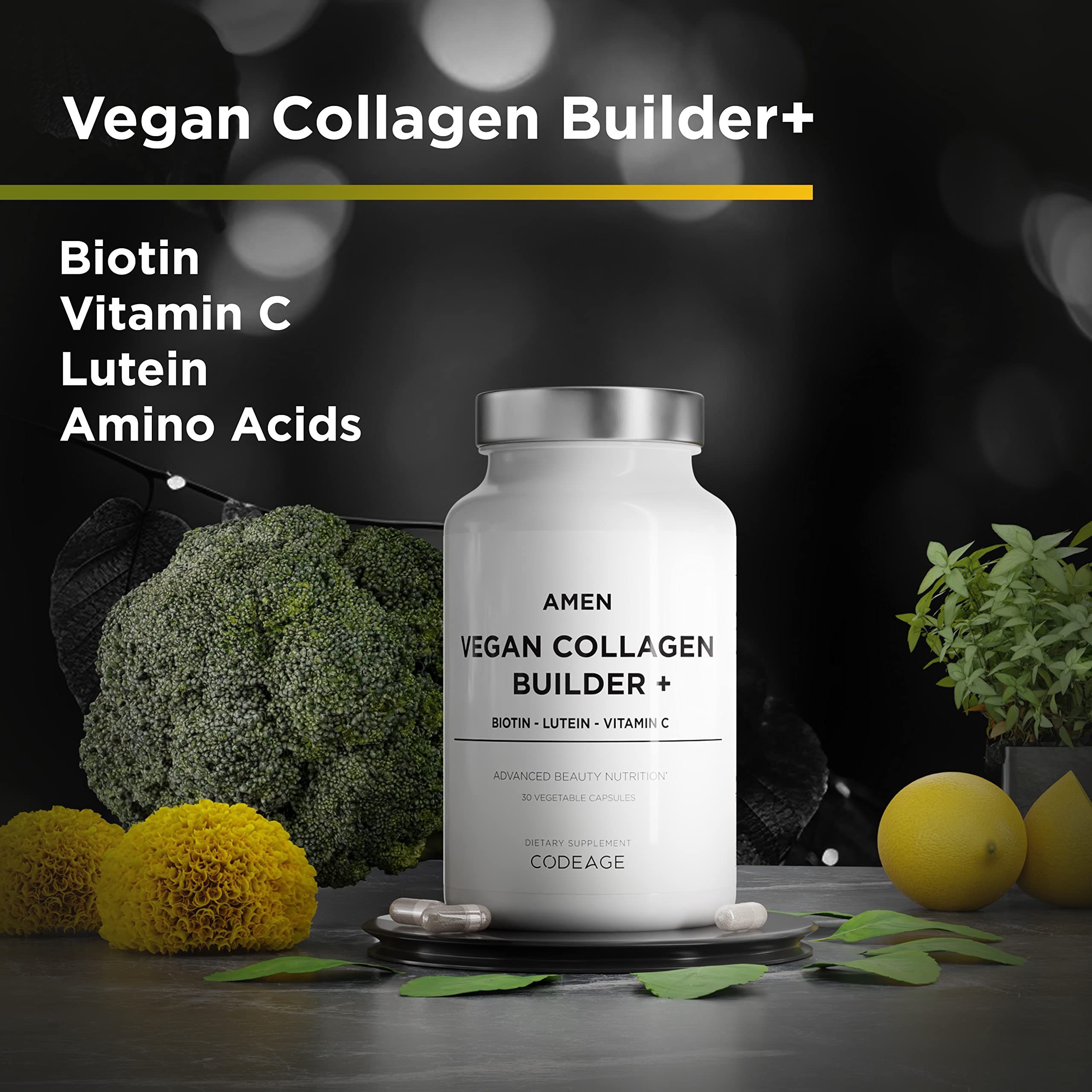 Foto 4 pulgar | Suplemento Amen Generador de Colágeno Vegano a Base de Plantas 30 Cápsulas - Venta Internacional