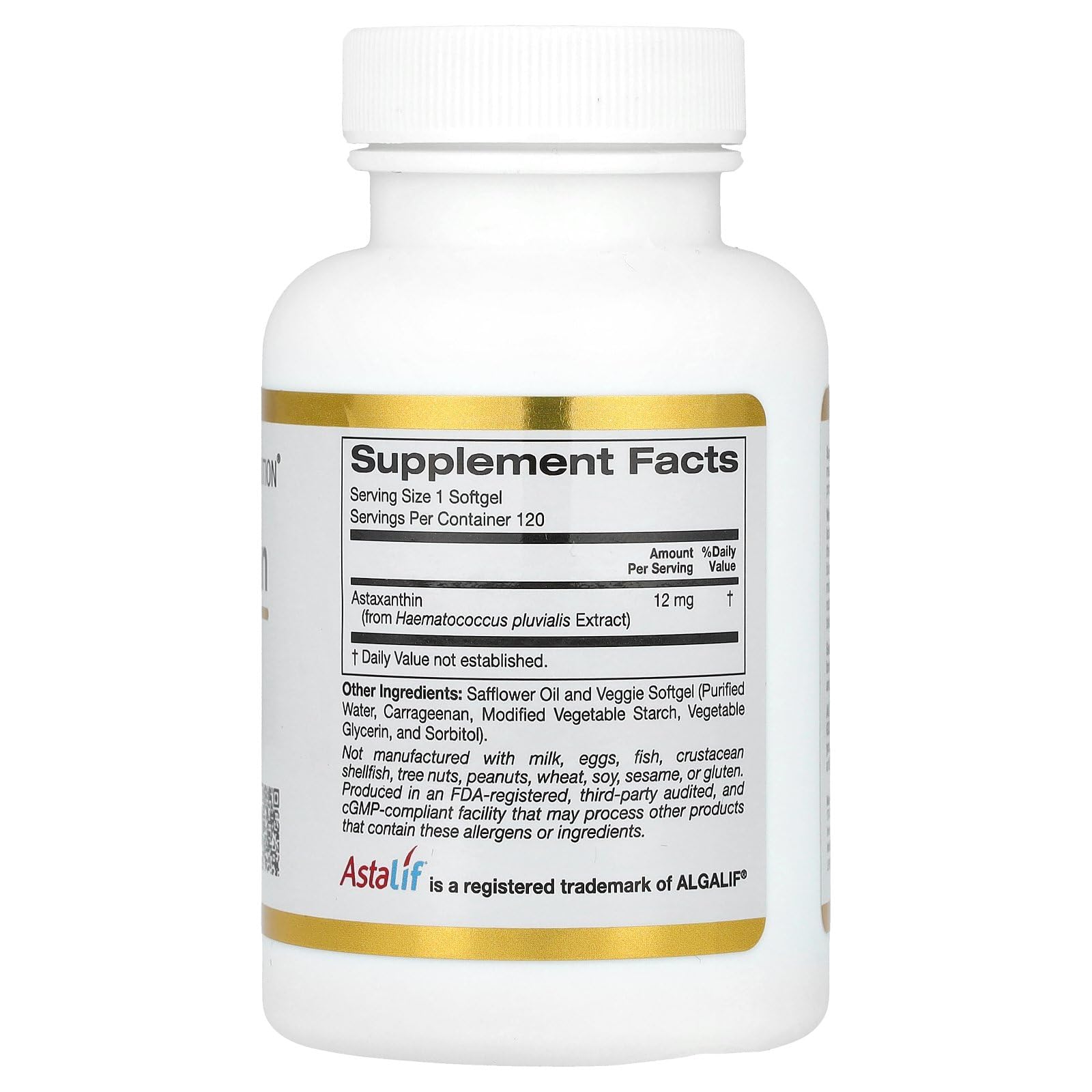 Foto 3 pulgar | Suplemento de Astaxantina California Gold Nutrition 12 mg 120 Cápsulas - Venta Internacional